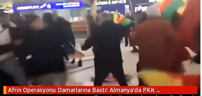 Afrin Operasyonunu Hazmedemediler! PKK'lılar Almanya'da Havalimanında Türk Yolculara Saldırdı