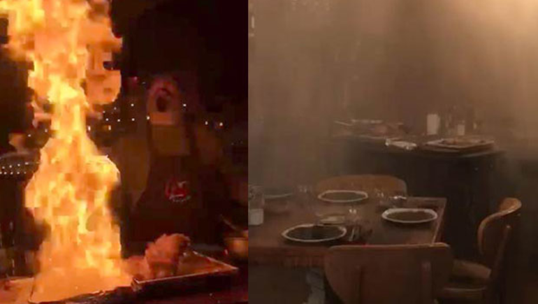 Bir Nusret Kolay Yetişmiyor! Nusret'e Özenen Erdal Şef, Şov Yapayım Derken Restoranı Yaktı