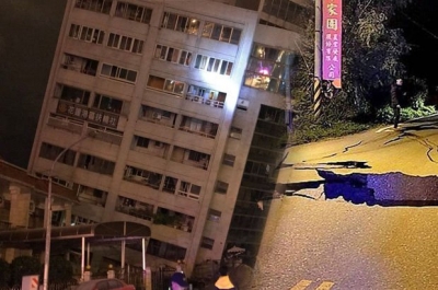 Tayvan'da 6,4 Şiddetindeki Deprem Faciayı Getirdi, Binalar Yerle Bir Oldu!